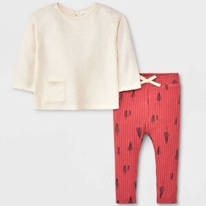 NEW! Baby 2pc Pullover & Leggings Set, Red - Boy or Girl Unisex